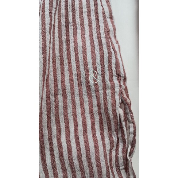 Treasure & Bond Boyfriend Fit Button Down Blouse Muted Red and White Striped Sm. - Picture 4 of 10